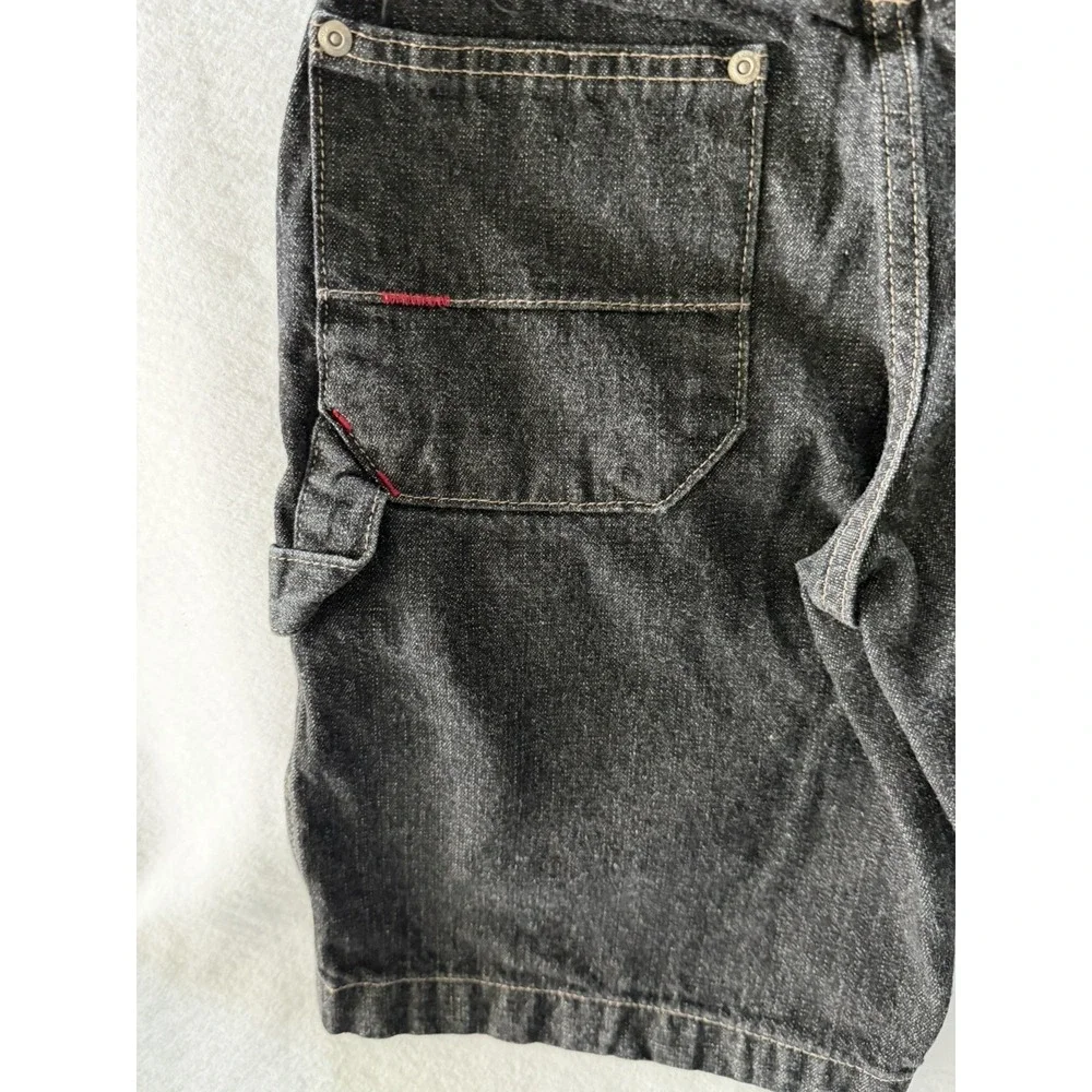 Vintage Bugle Boy Black Denim Cargo Carpenter  Style 90's Y2K Boys Size 10R